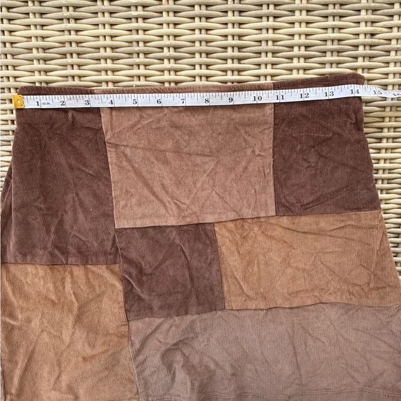Hollister NEW WITH TAGS High Rise Corduroy Patchwork Skirt medium Y2K Boho - Picture 7 of 8